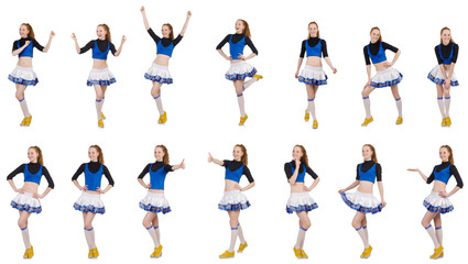 Cheerleader isolated on the white background