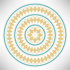 Ornamental round pattern. Tribal mandala. Geometrical circle isolated on white background. Vector illustration.