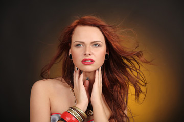 Beautiful red haired woman