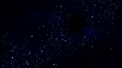 Obraz na płótnie Canvas Black hole in the starry night sky, vector art illustration.