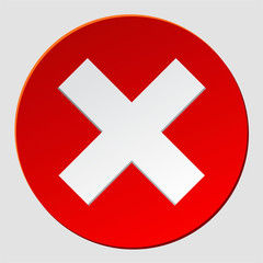 Obraz premium Red x cross mark icon. Cancel flat symbol in circle for website. vector eps10
