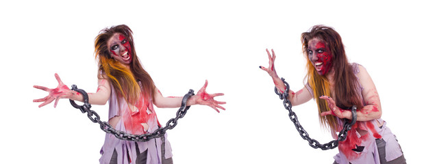 Woman vampire isolated on the background