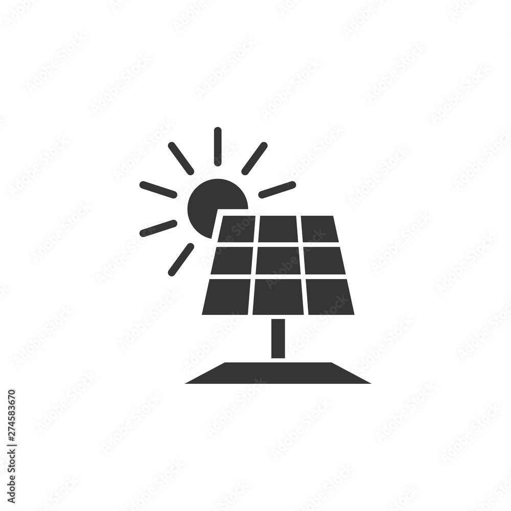 Poster solar panel glyph icon template black color editable. solar panel glyph symbol flat vector sign isol