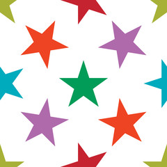 Obraz premium Seamless pattern with stars on white background. Vector illustration.