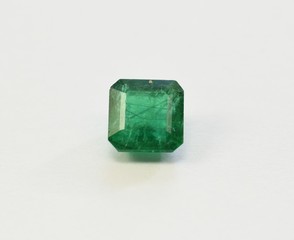 Emerald facet cut gemstone