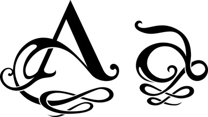 Letter A Monogram, Isolated Vector