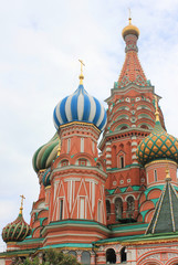 Fototapeta na wymiar Saint Basil's Cathedral (Cathedral of Vasily the Blessed) close up architecture on Red Square in Moscow, Russia 