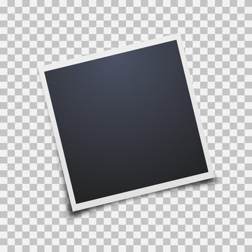 Vector Photo frames mockup design. White border on a transparent background