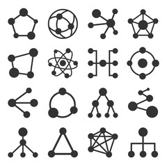 connection vector icon set,network