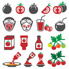 Tomato Icon Set. vector