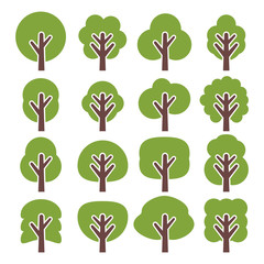 Tree Icon set. Vector illustration