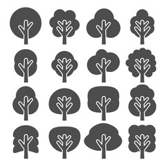 Tree Icon set. Vector illustration