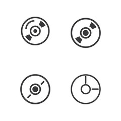 Set of disc icon line design suitable for interface or modern grapic design 