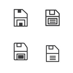 Set of saving file icon with line design