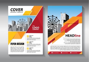 Brochure design, cover modern layout, annual report, poster, flyer in A4 with colorful triangles, geometric shapes for tech, science, market with light background