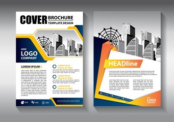 Brochure design, cover modern layout, annual report, poster, flyer in A4 with colorful triangles, geometric shapes for tech, science, market with light background