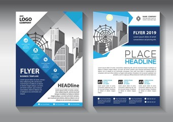 Brochure design, cover modern layout, annual report, poster, flyer in A4 with colorful triangles, geometric shapes for tech, science, market with light background