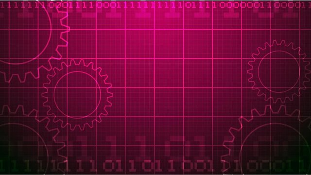 sfondo, ingranaggi, ingranaggio, video, 4k, codice binario, informatica