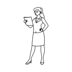 elegant businesswoman avatar character icon