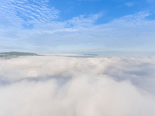 Sunrise above cloudsมSunrise over the clouds, photos from drones