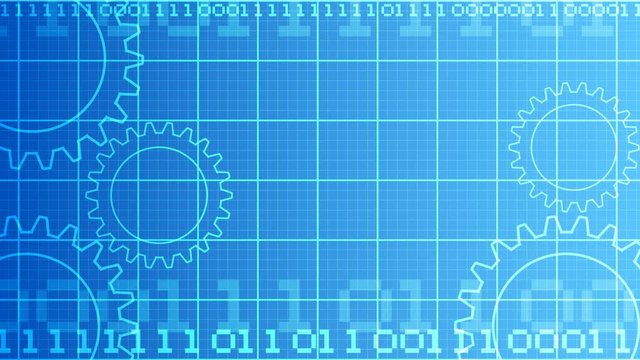 sfondo, ingranaggi, ingranaggio, video, 4k, codice binario, informatica