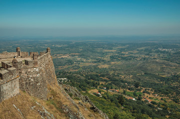 Fototapeta premium Walls and watchtowers in stronghold next to the Marvao Castle