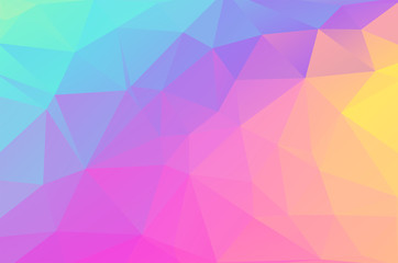 Light soft color pink purple and blue Low poly crystal background. Polygon design pattern. Low poly vector illustration, low polygon background.
