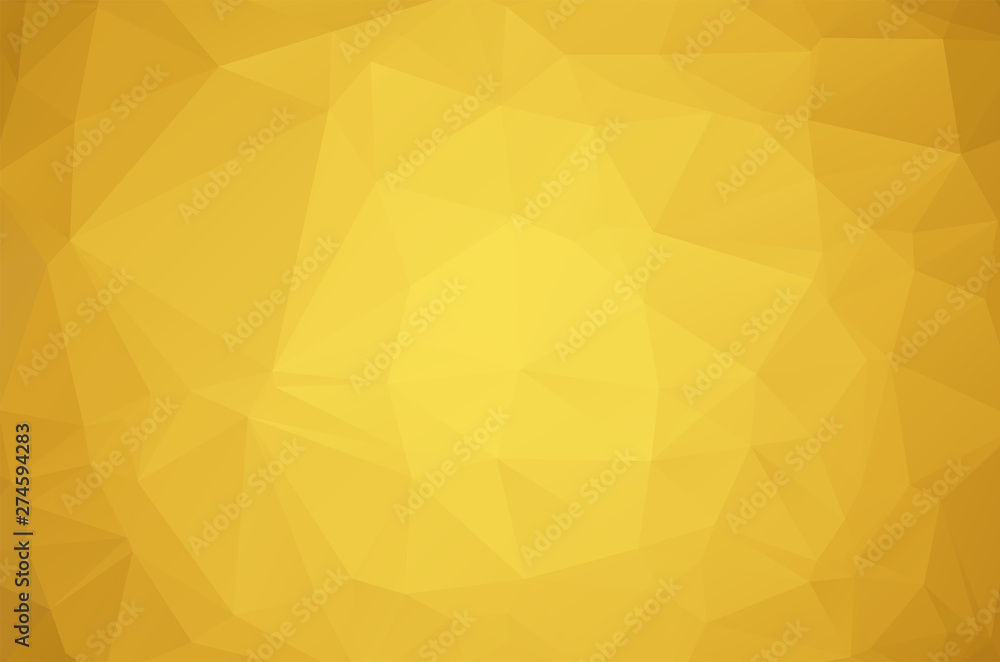 Poster Light gradient gold yellow Low poly crystal background. Polygon design pattern. Low poly vector illustration, low polygon background.