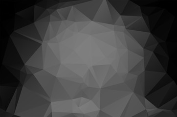 Dark cool modern black and grey Low poly crystal background. Polygon design pattern. Low poly vector illustration, low polygon background.