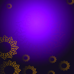 Fototapeta na wymiar gold mandala on navy purple background vector template, beauty and elegant with gradient colors, eps 10.