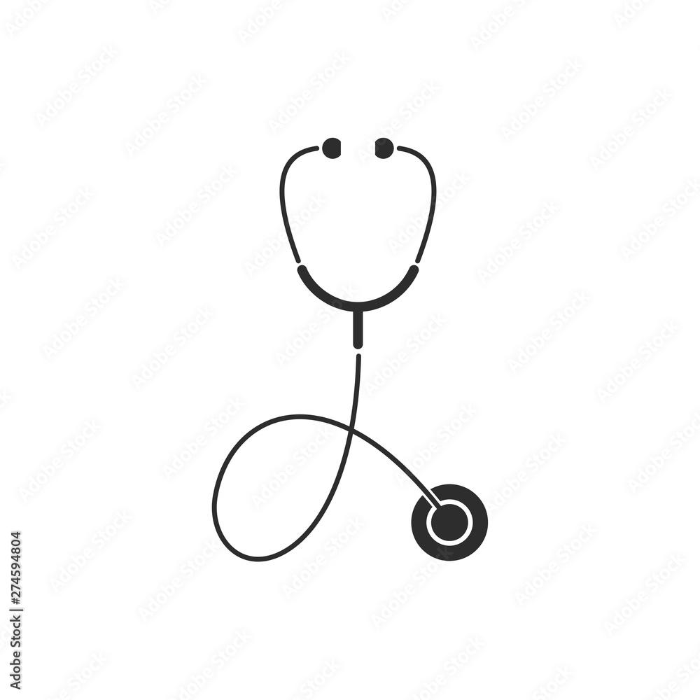 Poster stethoscope icon template black color editable. stethoscope symbol flat vector sign isolated on whit