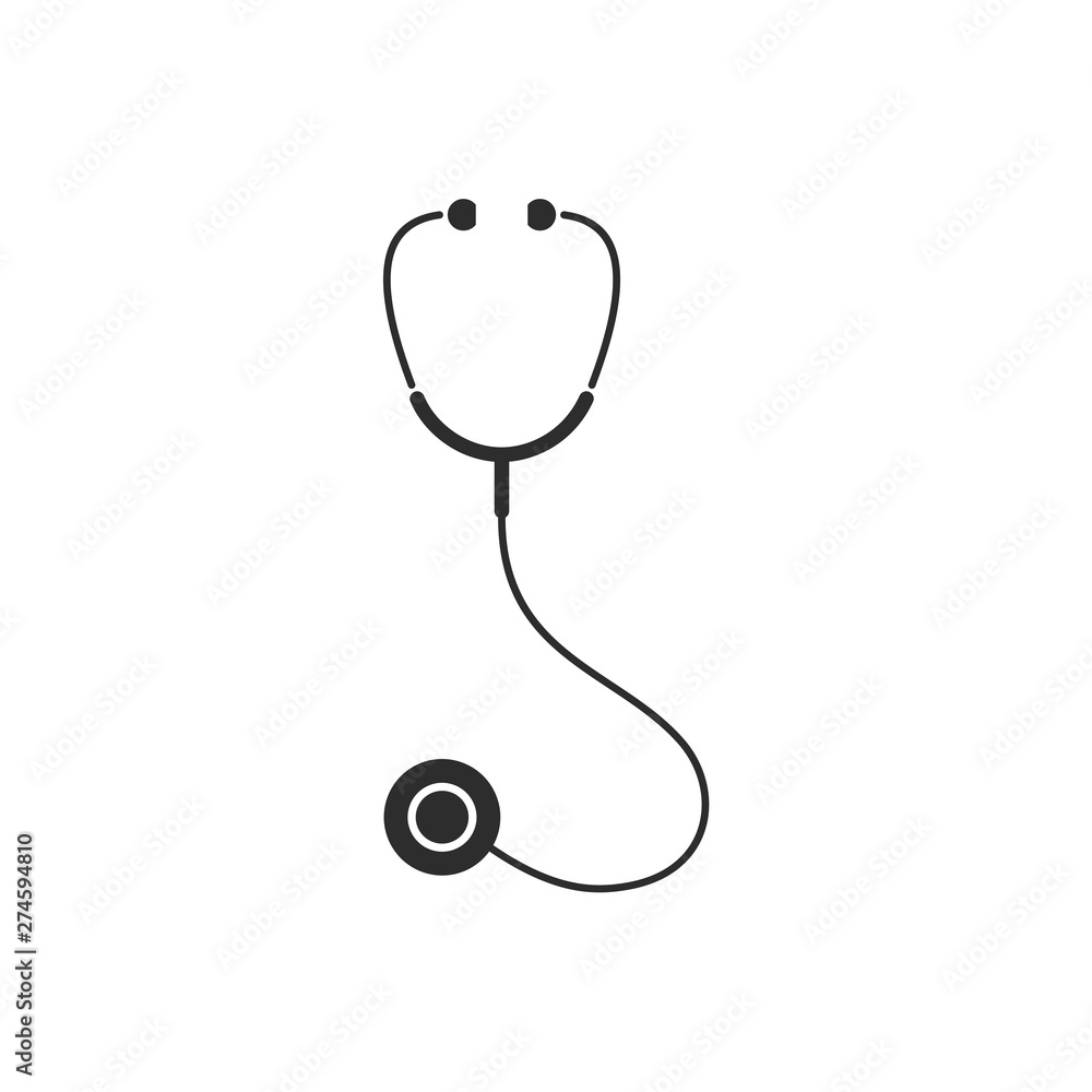 Poster stethoscope icon template black color editable. stethoscope symbol flat vector sign isolated on whit