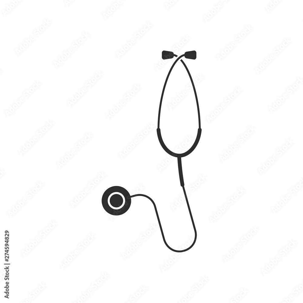 Poster stethoscope icon template black color editable. stethoscope symbol flat vector sign isolated on whit