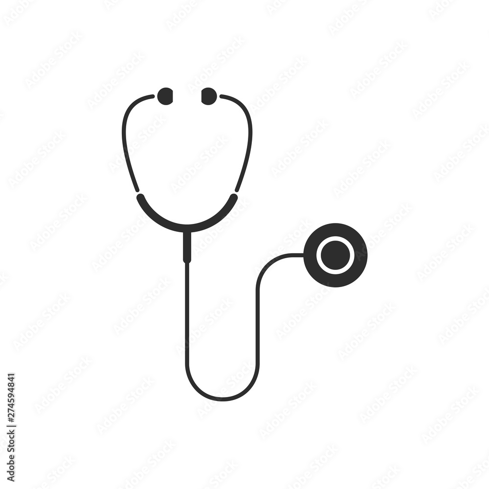 Poster stethoscope icon template black color editable. stethoscope symbol flat vector sign isolated on whit