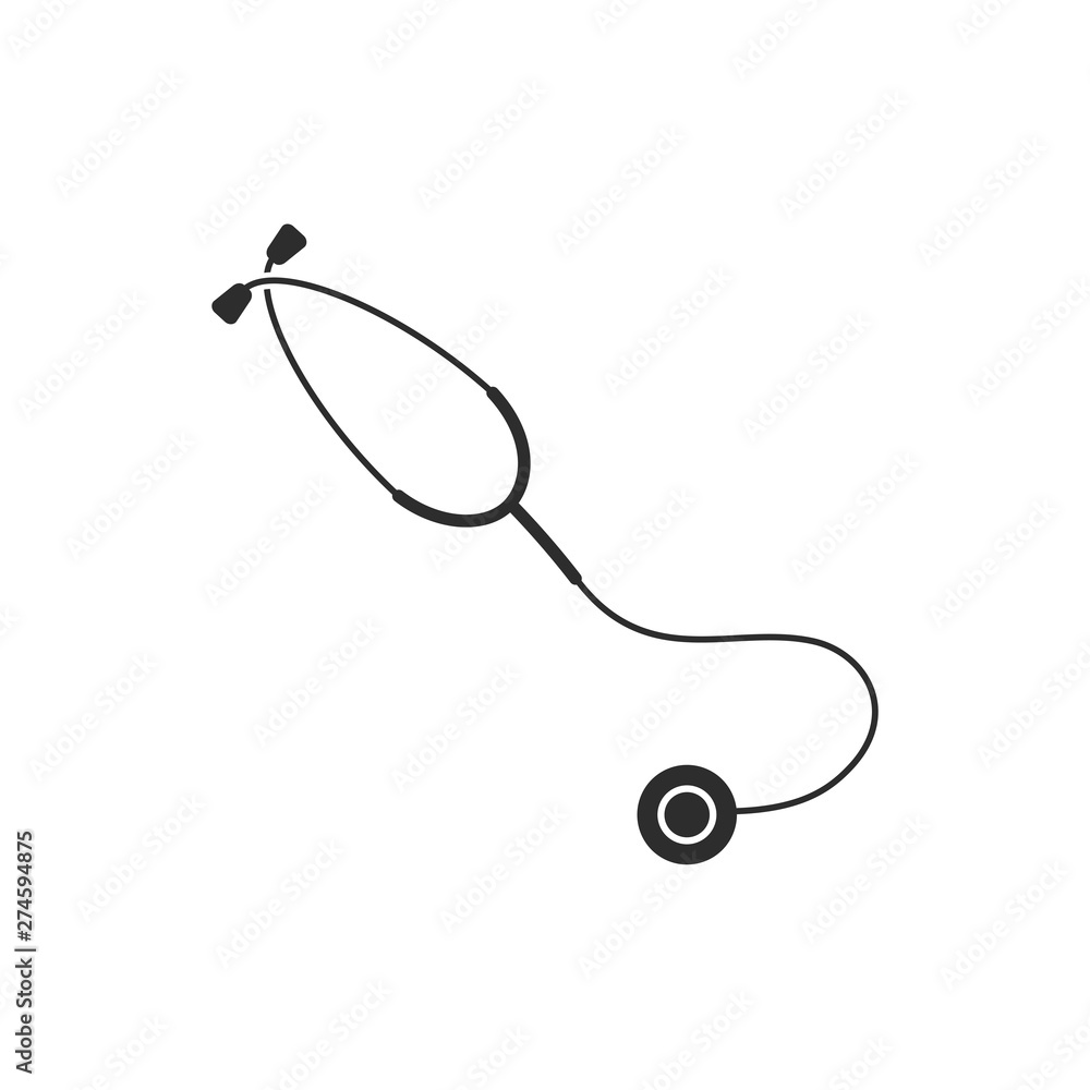 Aufkleber stethoscope icon template black color editable. stethoscope symbol flat vector sign isolated on whit