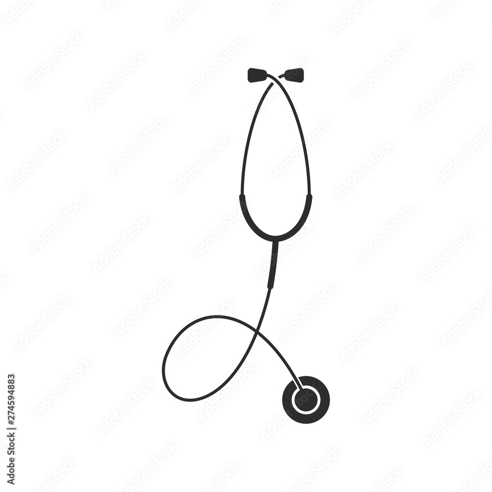 Poster stethoscope icon template black color editable. stethoscope symbol flat vector sign isolated on whit