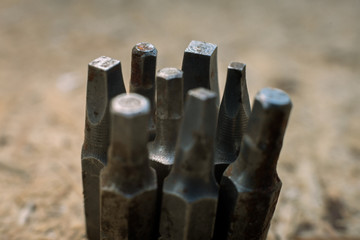 Rusted bits for the screwdriver
