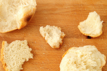 Italian bread, crumbs and bits
