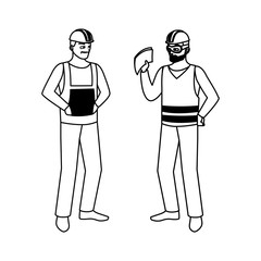 male builders constructors workers characters