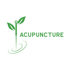 acupuncture therapy logo with text space for your slogan tagline, vector illustration - obrazy, fototapety, plakaty