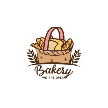 bakery logo isolated on white background, vector illustration