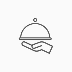 Fototapeta premium tray on the hand icon
