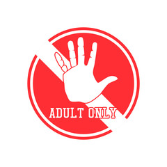 adults only warning on white background. vector illustration