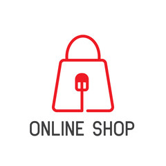 online shopping logo on white background. vector illustration