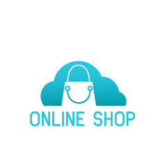 online shopping logo on white background. vector illustration