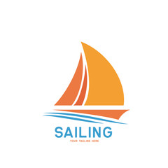 sailing logo on white background, vector illustration