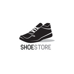 shoes store, shoes shop logo on white background. vector illustration