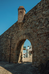 Naklejka premium Arched gateway in the stone outer wall of Marvao