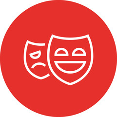 Drama Theater Masks Outline Icon