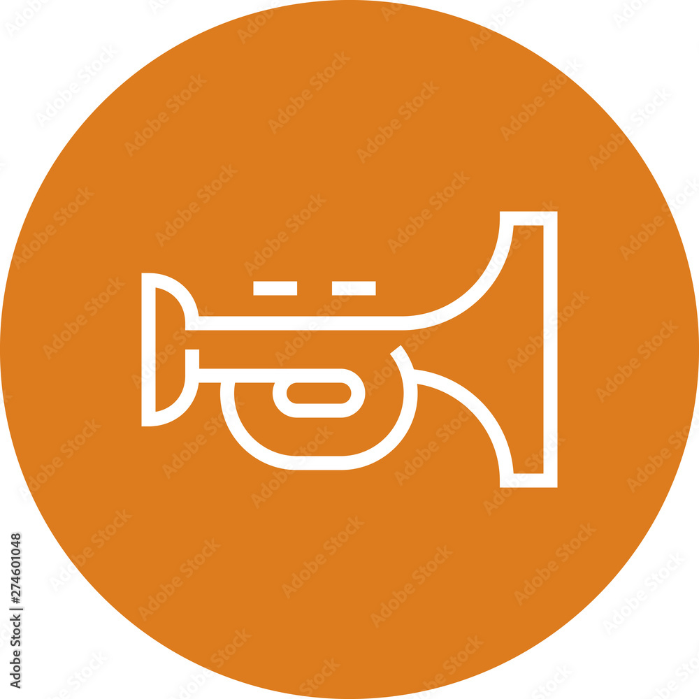 Wall mural Trumpet Musical Instrument Outline Icon